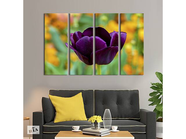 Картина на холсте KIL Art Мрачный фиолетовый тюльпан 89x53 см (1003-41)