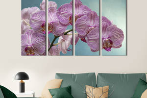 Картина на холсте KIL Art Мраморная орхидея на лазурном фоне 89x53 см (902-41)