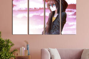 Картина на холсте KIL Art Милая аниме-девушка 209x133 см (1424-41)