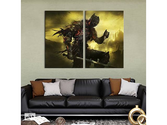 Картина на холсте KIL Art Негорящий, Dark Souls III 165x122 см (1437-2)