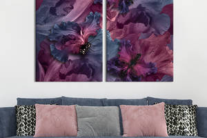Картина на холсте KIL Art Необычные бабочки на цветах 71x51 см (887-2)
