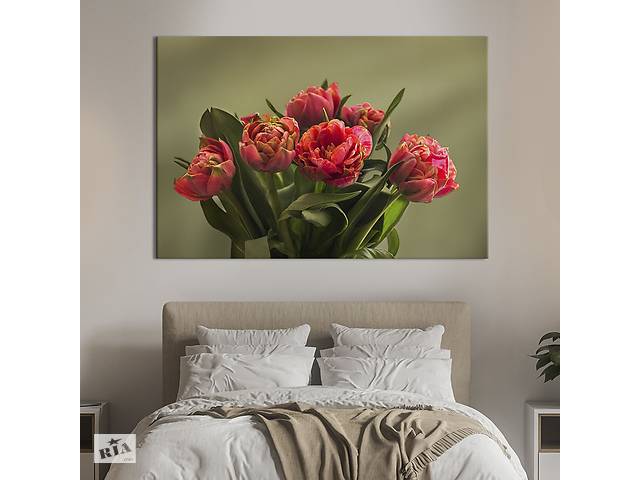 Картина на холсте KIL Art Необычные красные тюльпаны 75x50 см (1007-1)