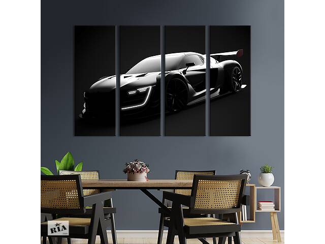 Картина на холсте KIL Art Необыкновенное чёрное авто 149x93 см (1293-41)