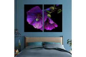 Картина на холсте KIL Art Неоновые фиолетовые цветы 111x81 см (1001-2)