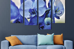 Картина на холсте KIL Art Нежная синяя орхидея 129x90 см (904-42)