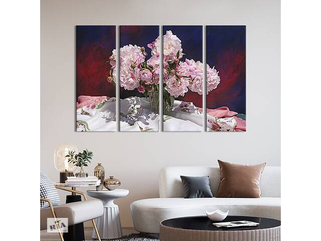 Картина на холсте KIL Art Нежно-розовые пионы 149x93 см (787-41)
