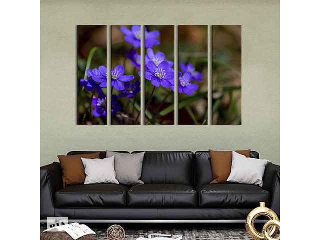 Картина на холсте KIL Art Нежные голубые цветы 155x95 см (828-51)