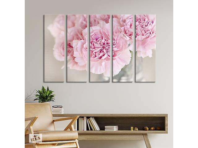 Картина на холсте KIL Art Нежные розовые пионы 132x80 см (792-51)
