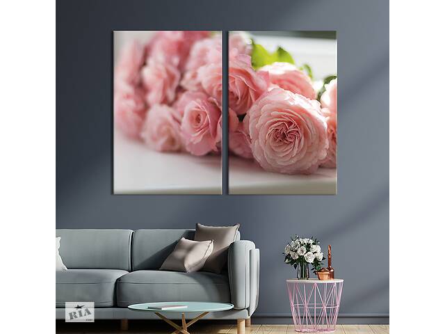 Картина на холсте KIL Art Нежные розы миндального цвета 165x122 см (960-2)