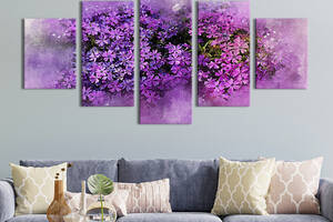 Картина на холсте KIL Art Нежные цветущие фиалки 187x94 см (855-52)