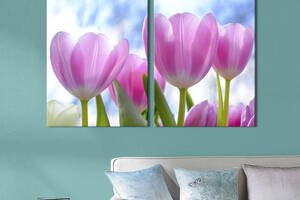 Картина на холсте KIL Art Нежные тюльпаны под ясным небом 71x51 см (900-2)