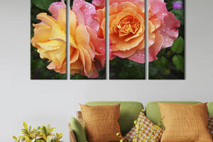 Картина на холсте KIL Art Нежные жёлто-розовые розы 89x53 см (847-41)