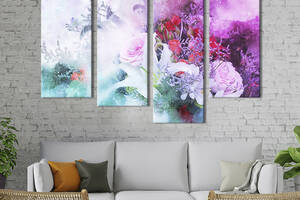 Картина на холсте KIL Art Нежный букет абстрактных цветов 129x90 см (854-42)