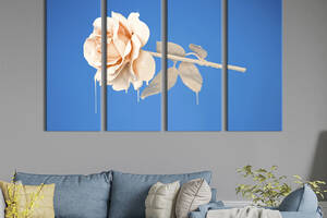 Картина на холсте KIL Art Одинокая бежевая роза 89x53 см (801-41)