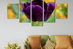 Картина на холсте KIL Art Одинокий фиолетовый тюльпан 162x80 см (1003-52)