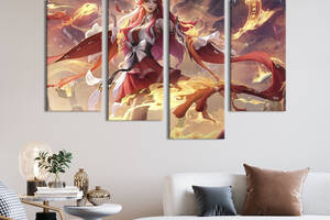Картина на холсте KIL Art Огненная аниме-волшебница Диаочан 129x90 см (1491-42)