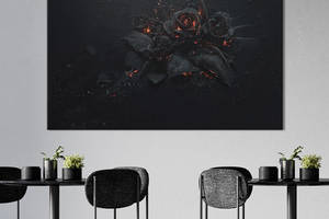 Картина на холсте KIL Art Огненная чёрная роза 75x50 см (1011-1)