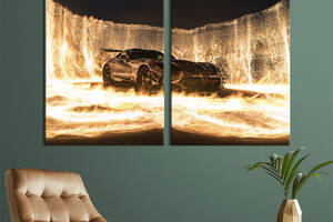 Картина на холсте KIL Art Огненный спортивный автомобиль 71x51 см (1401-2)