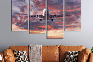 Картина на холсте KIL Art Огромный самолёт Boeing 129x90 см (1344-42)