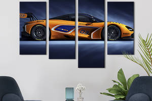 Картина на холсте KIL Art Оранжевая спортивная машина McLaren 129x90 см (1352-42)