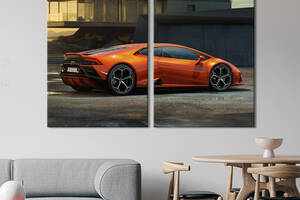 Картина на холсте KIL Art Оранжевый стильный Lamborghini Huracan Evo 111x81 см (1341-2)