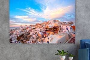 Картина на холсте KIL Art Остров Санторини в Греции 81x54 см (238)