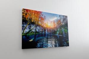 Картина на холсте KIL Art Озеро и водопад 81x54 см (351)