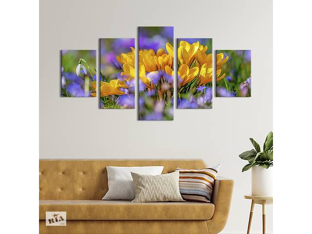 Картина на холсте KIL Art Первые весенние цветы 187x94 см (833-52)