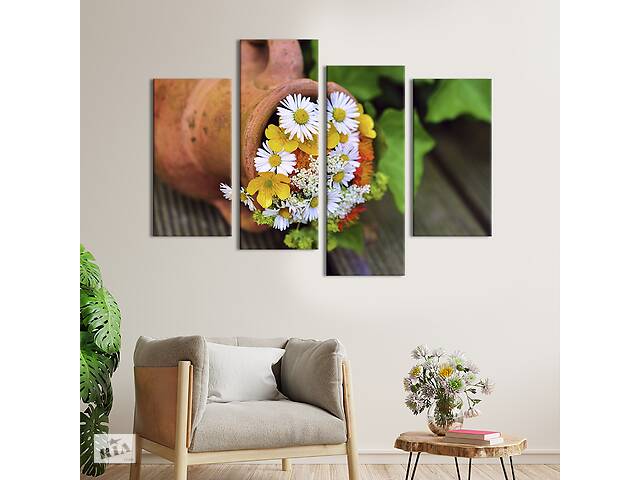 Картина на холсте KIL Art Полевые цветы в кувшине 149x106 см (786-42)