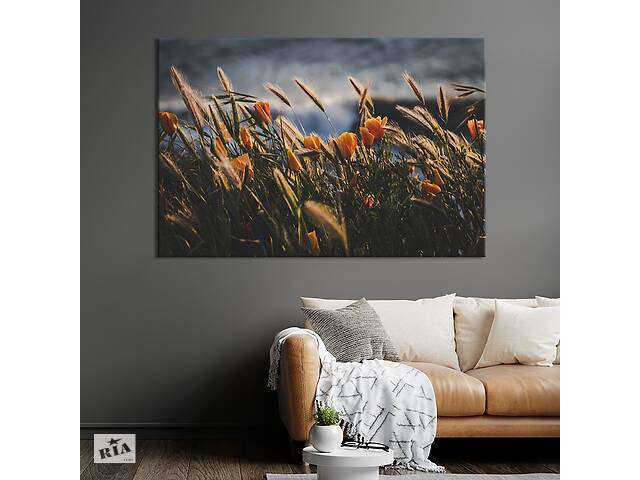 Картина на холсте KIL Art Полевые цветы и травы 75x50 см (957-1)