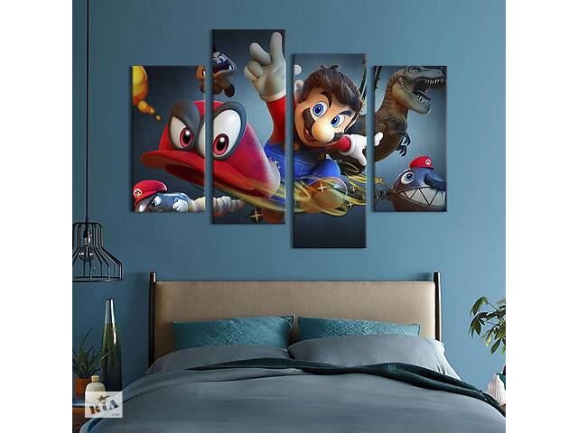 Картина на холсте KIL Art Популярная игра Super Mario 129x90 см (1512-42)