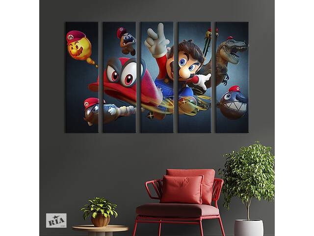Картина на полотні KIL Art Постер ігри Super Mario 132x80 см (1512-51)