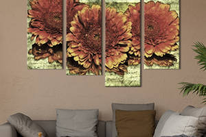 Картина на холсте KIL Art Прекрасные коричневые хризантемы 89x56 см (846-42)