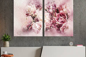 Картина на холсте KIL Art Прекрасные цветущие пионы 111x81 см (859-2)