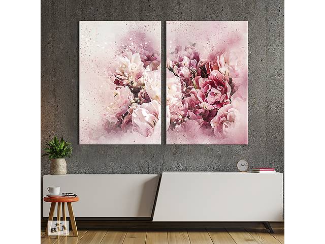 Картина на холсте KIL Art Прекрасные цветущие пионы 71x51 см (859-2)