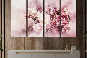 Картина на холсте KIL Art Прекрасные цветущие розовые пионы 89x53 см (859-41)