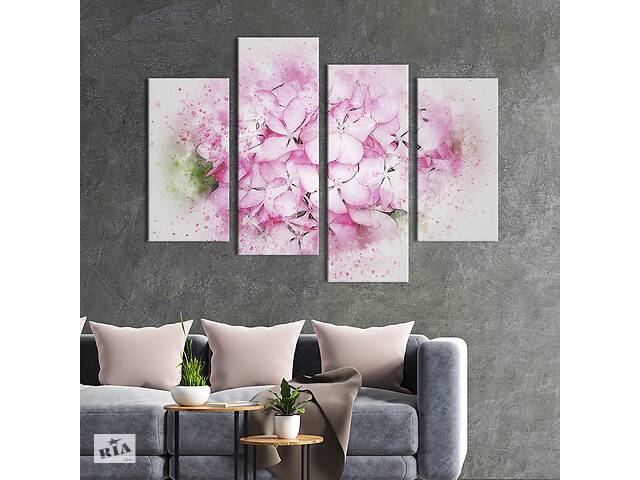 Картина на холсте KIL Art Прекрасные цветы розового цвета 129x90 см (822-42)