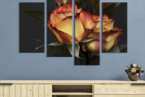 Картина на холсте KIL Art Прекрасные жёлто-оранжевые розы 129x90 см (978-42)