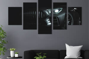 Картина на холсте KIL Art Прекрасный чёрный автомобиль 162x80 см (1368-52)