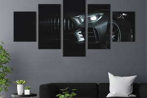 Картина на холсте KIL Art Прекрасный чёрный автомобиль 112x54 см (1368-52)