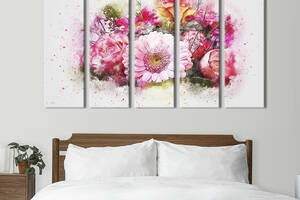 Картина на холсте KIL Art Прекрасный розовый букет 132x80 см (850-51)