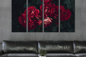 Картина на холсте KIL Art Пунцовые розы 149x93 см (924-41)