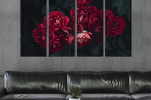 Картина на холсте KIL Art Пунцовые розы 209x133 см (924-41)
