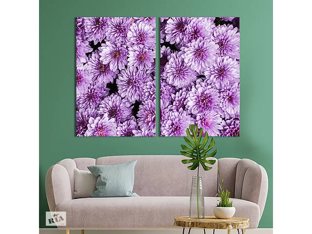 Картина на холсте KIL Art Пушистые фиолетовые хризантемы 111x81 см (943-2)