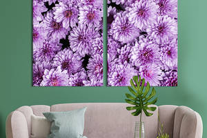Картина на холсте KIL Art Пушистые фиолетовые хризантемы 71x51 см (943-2)