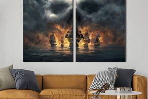 Картина на холсте KIL Art Пиратские корабли 111x81 см (1441-2)