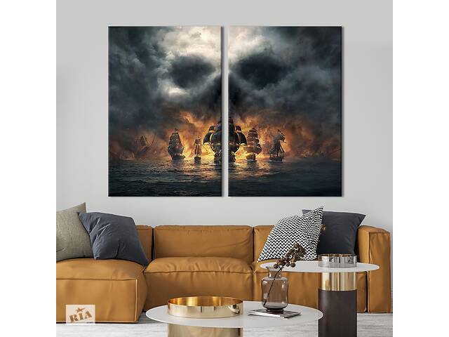 Картина на холсте KIL Art Пиратские корабли 111x81 см (1441-2)