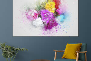 Картина на холсте KIL Art Разноцветные розы 122x81 см (862-1)
