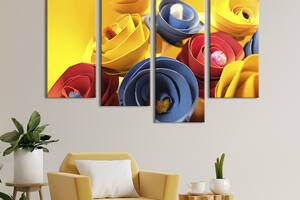 Картина на холсте KIL Art Разноцветные спиральные розы 129x90 см (832-42)