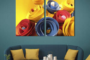 Картина на холсте KIL Art Разноцветные спиральные цветы 165x122 см (832-2)